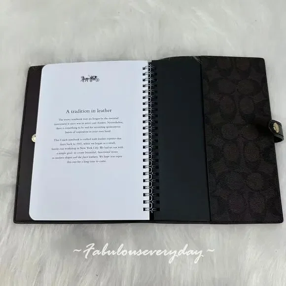 Coach Notebook In Signature Canvas In Brown Black 222 NWT - Picture 4 of 4